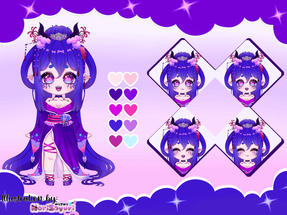 Chibi Reference Sheet by @NoriSayuri